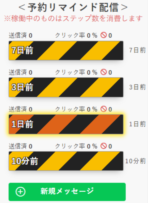 プロラインフリーの予約リマインダー機能