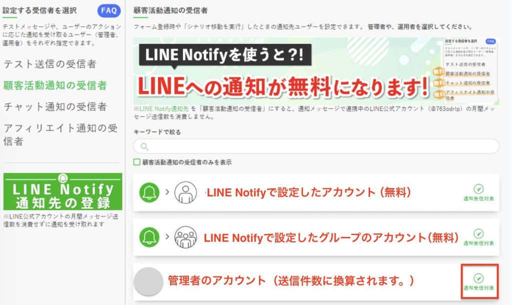 実際の管理画面